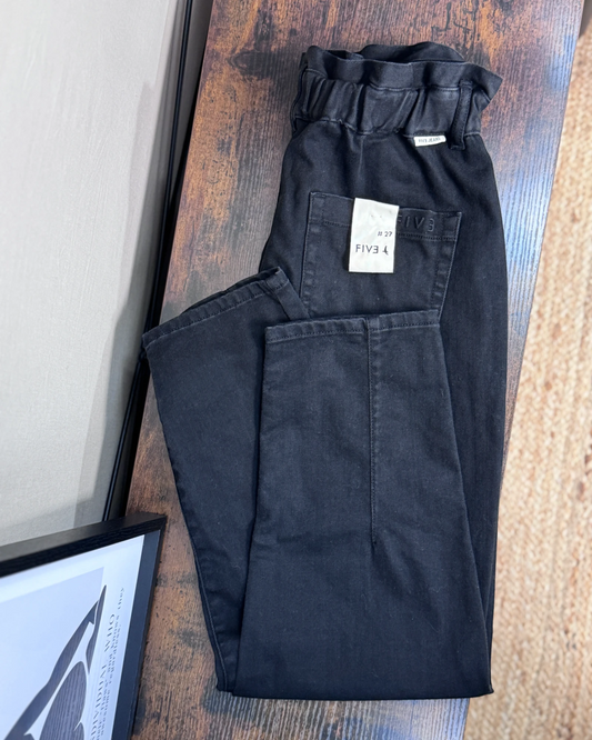 Pantalon Five Jeans Maryline loose taille haute noir