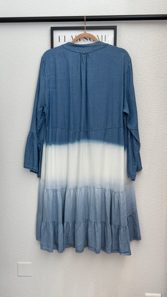 Robe courte en Tencel tie&dye bleu taille unique