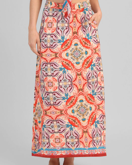 Jupe Longue Rithana Folka Corail – An'ge