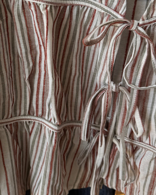 Blouse "Lucia" rayures rouge zoom