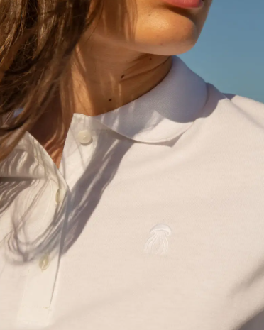 Polo COTTYFISH blanc ANGEL SEA 100 % biologique