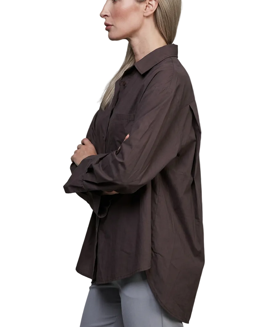 Chemise courte "boyfriend" oversize Sixty Days en coton - TU