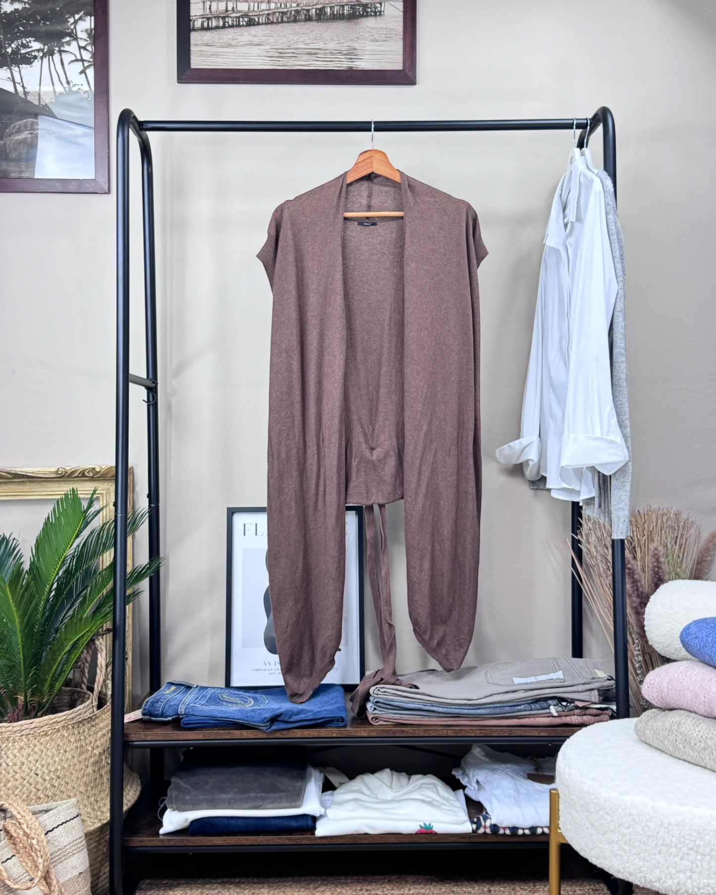 Cardigan IKKS Chocolat coton cachemire