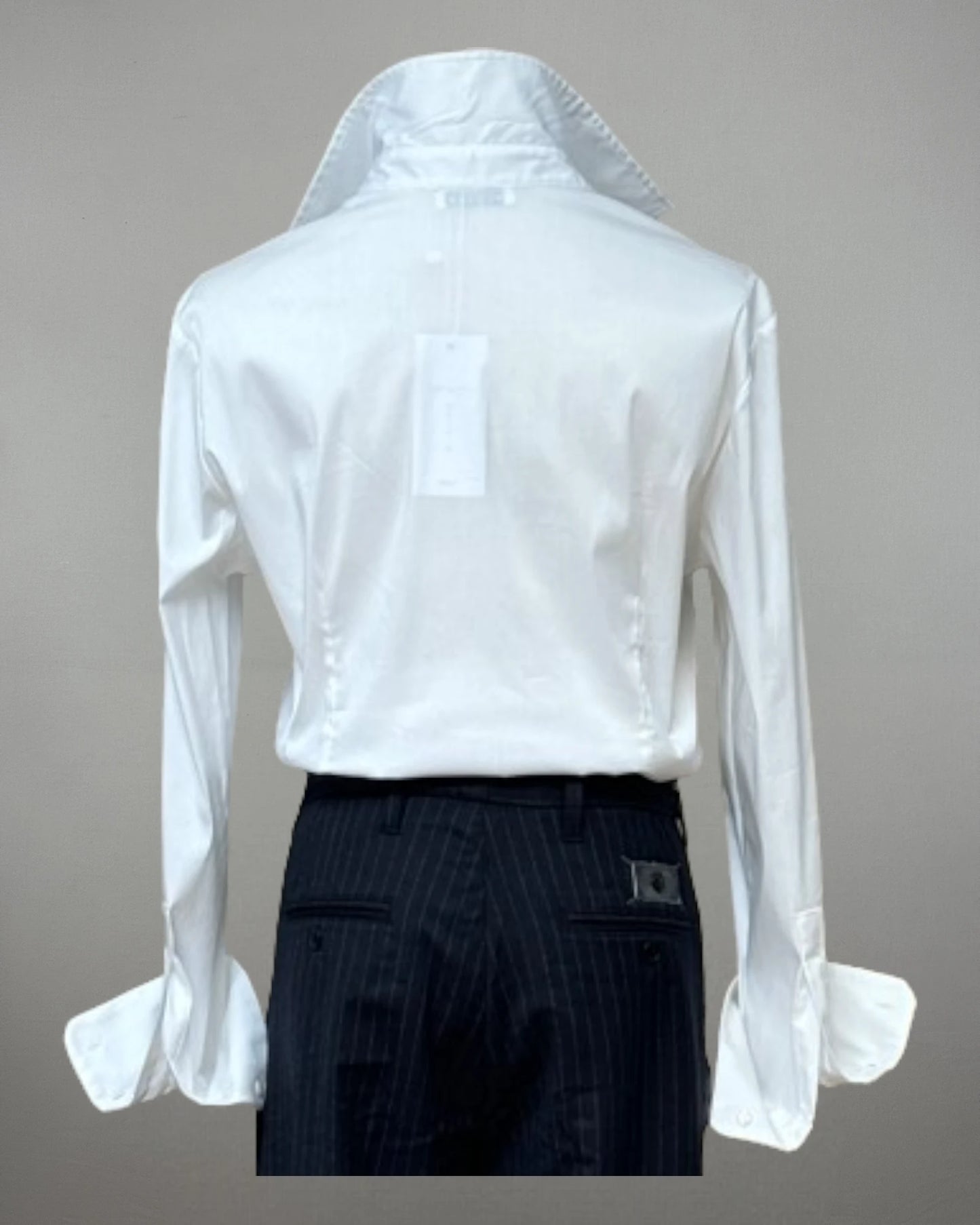 Chemisier casual popeline de coton stretch blanc