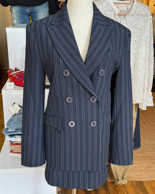 Jupe portefeuille bleu à rayures - The dandy uniform - Salut Beauté