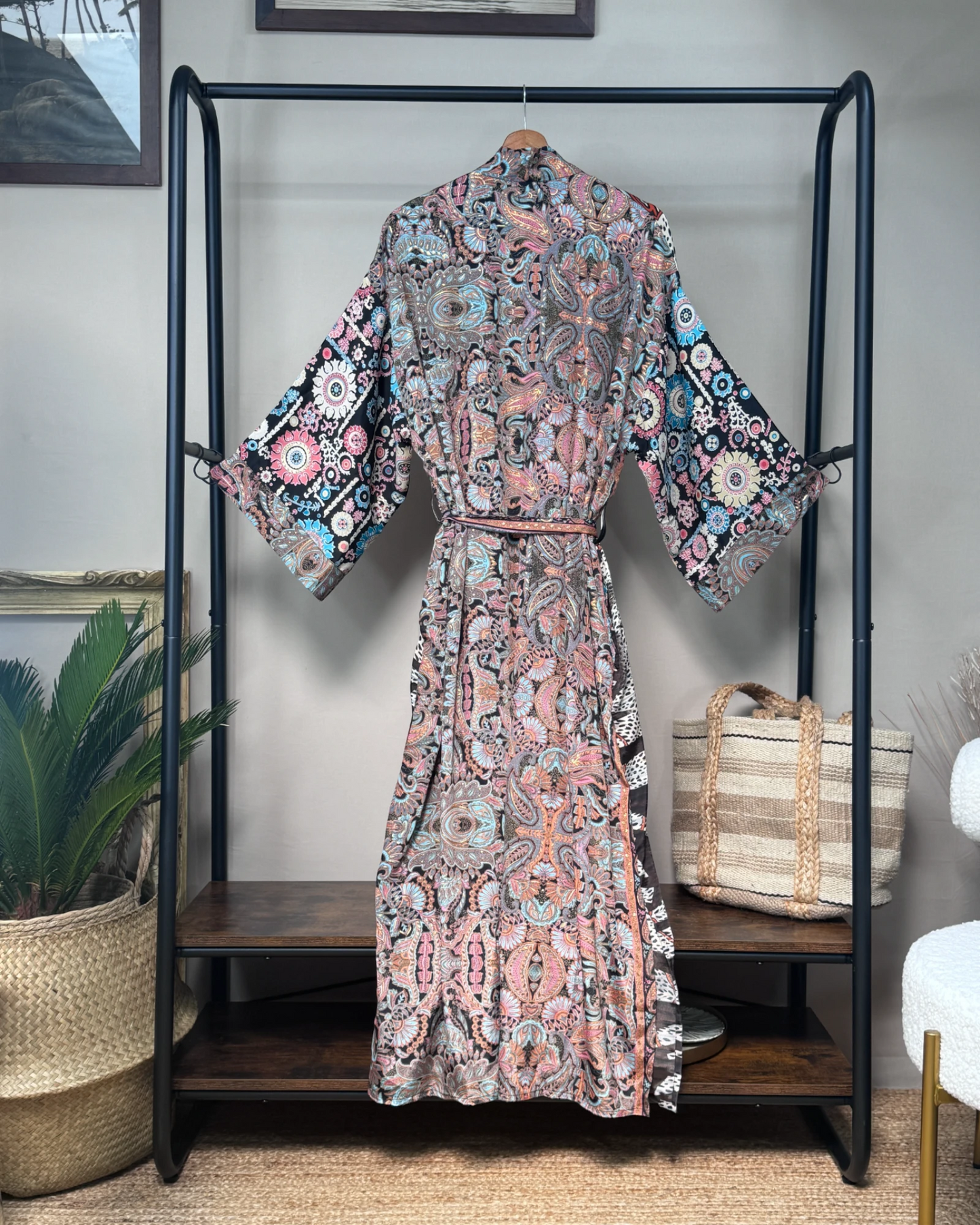 Robe Kimono longue soie Nuit Jaïpur