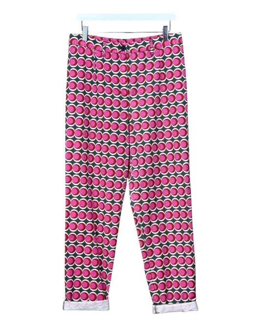 Pantalon Five Jeans droit Calvi rose motifs géométriques