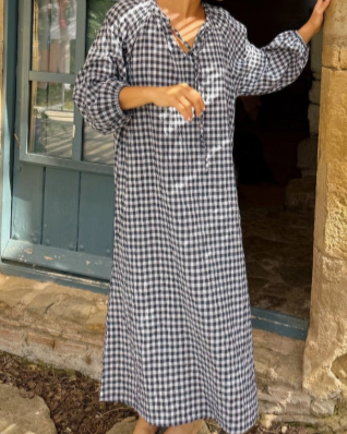 Robe "Matilde" Vichy Marine face