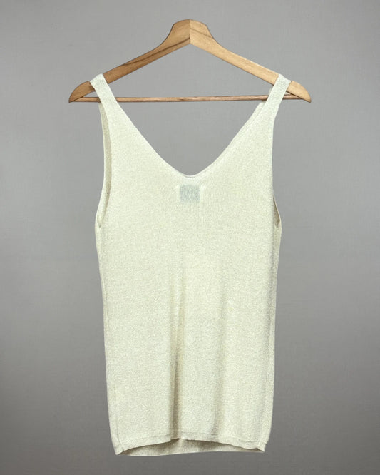 Débardeur maille champagne et lurex TU