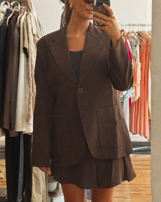 Veste chocolat - the monday uniform - Salut Beauté set jupe