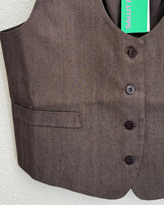 Veston Denim Marron – The Dandy Uniform – Salut Beauté détails