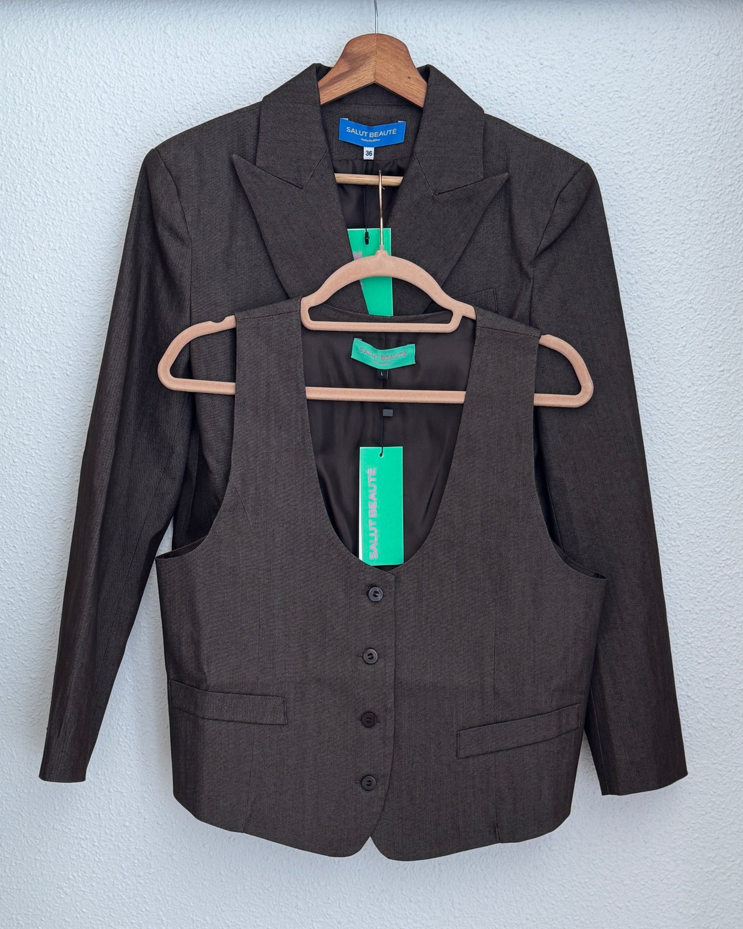 Veston Denim Marron – The Dandy Uniform – Salut Beauté ensemble