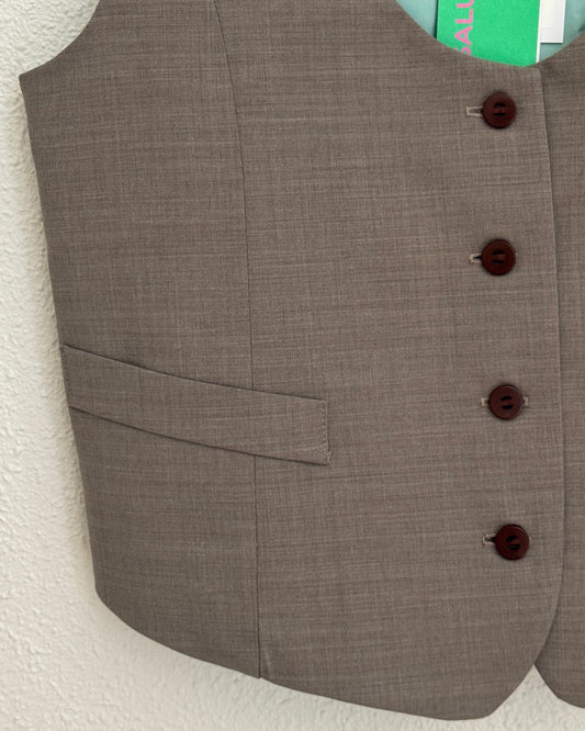 Veston beige gris - Salut Beauté détails