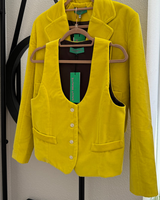 Veston velours jaune - collection the city uniform - Salut Beauté ensemble