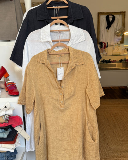 Robe en lin camel taille unique