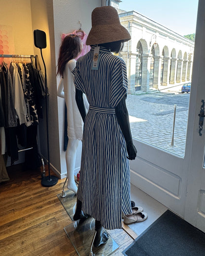 Robe Midi Stripe Bleue – Compania Fantastica