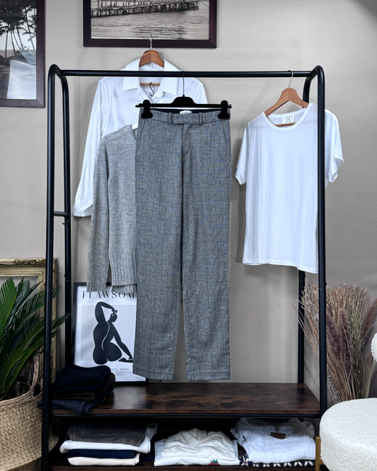 Pantalon Five Jeans Maura cigarette gris Prince de Galles