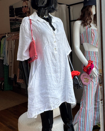 Robe en lin blanc taille unique