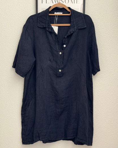 Robe en lin marine taille unique