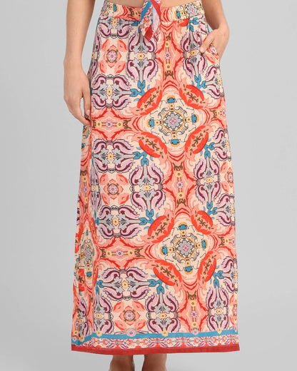 Jupe Longue Rithana Folka Corail – An'ge