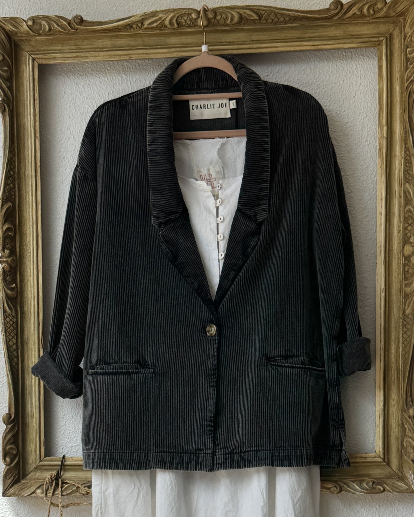 Blazer CHARLIE JOE velours épais délavé - Inde