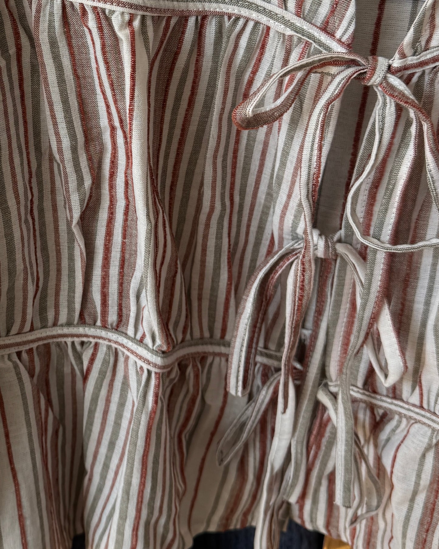 Blouse "Lucia" rayures rouge zoom