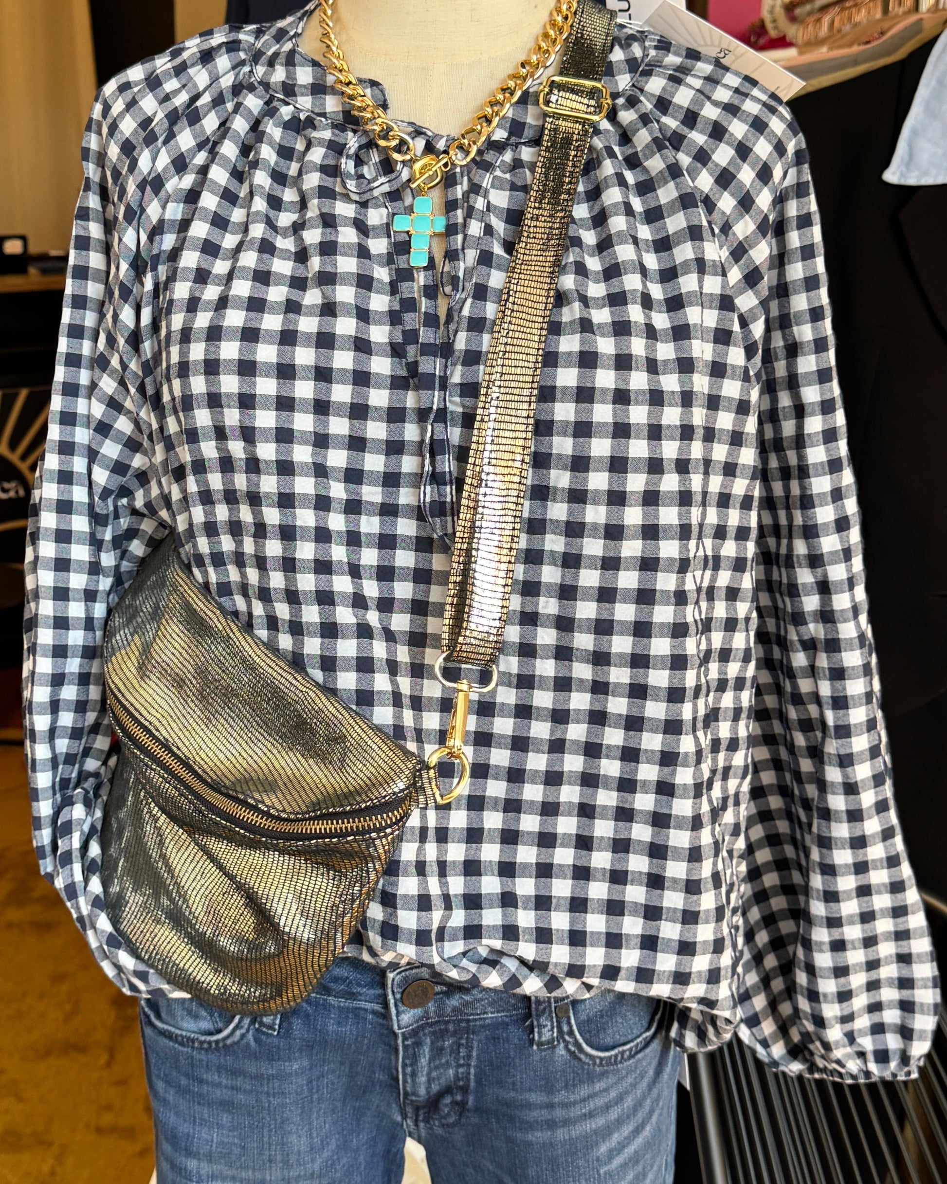Blouse "Matilde" Vichy Marine