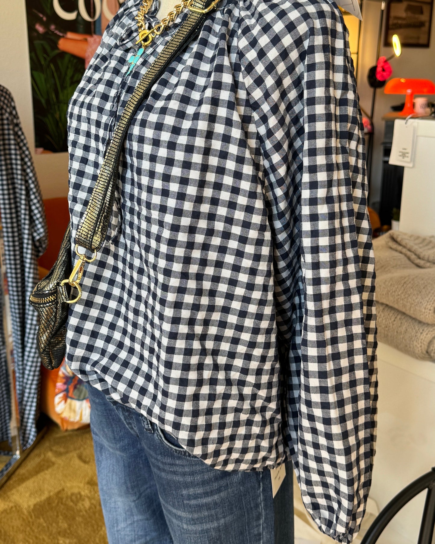 Blouse "Matilde" Vichy Marine set