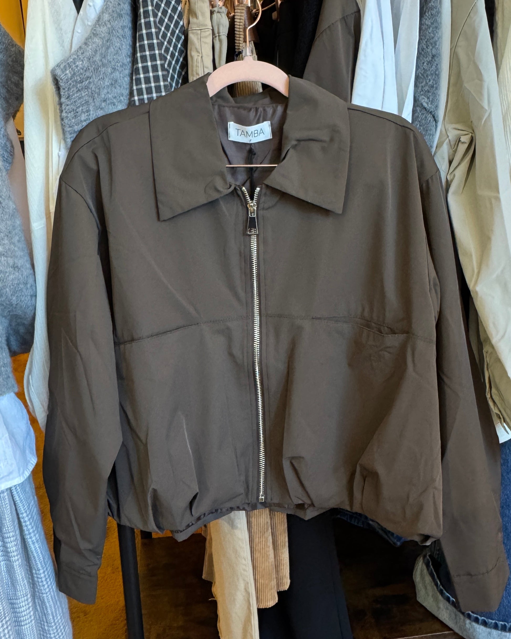 Blouson aviateur TAMBA col Kent Kaki