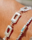 Bracelet argent rectangles