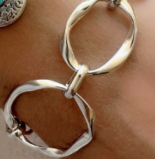 Bracelet maillons larges argent