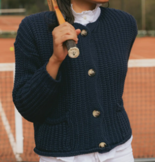 Cardigan "Cloe" en maille bleu marine