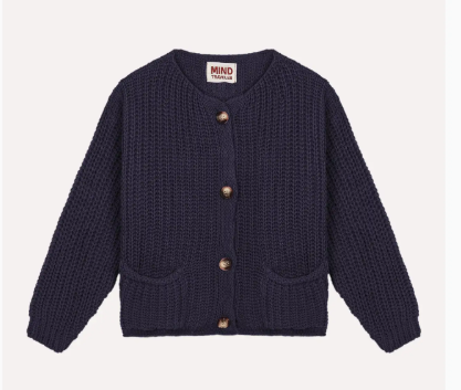 Cardigan "Cloe" en maille bleu marine