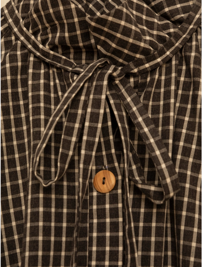 Chemise COTTYFISH à carreaux noir délavé artiste peintre coton bio 100 %