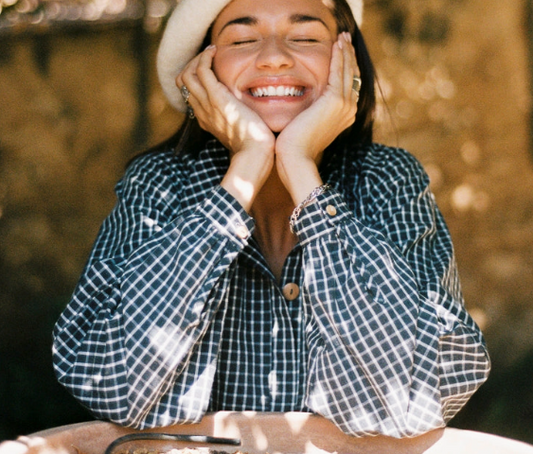 Chemise COTTYFISH à carreaux noir délavé artiste peintre coton bio 100 %