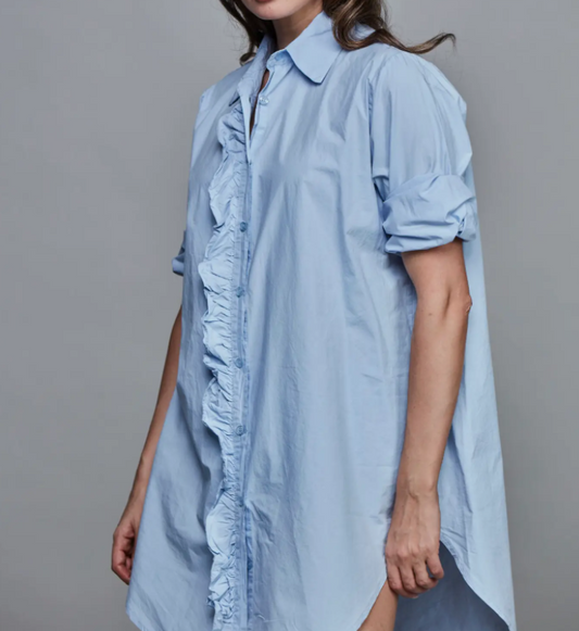 Chemise Girlfriend à volants en coton - TU