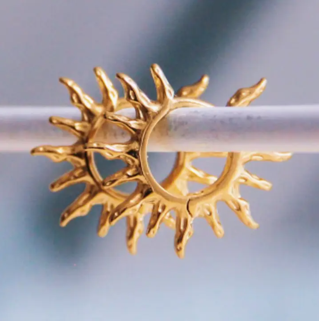 Créole en acier inoxydable 'soleil' - EA5130