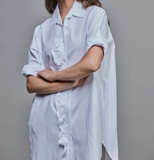 Chemise Girlfriend à volants en coton - TU