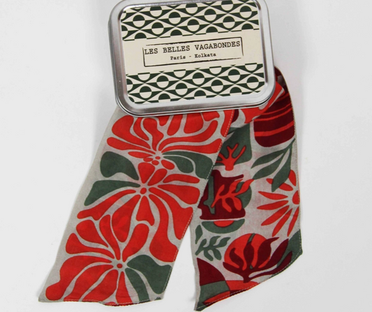 Bandeau soie  Les Belles Vagabondes 8 x 150 cm