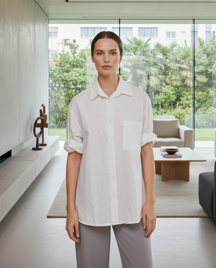 Chemise "boyfriend" oversize Sixty Days en coton - TU