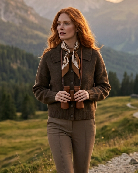 Gilet Court en maille Lantony Biscuit et Moka TM/L – An'ge
