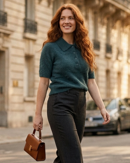 Pull col Polo à manches courtes Nancy – An'ge