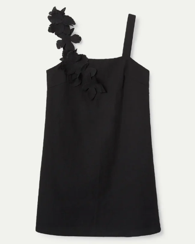 Robe WILD PONY courte bretelles avec détails floraux noirs