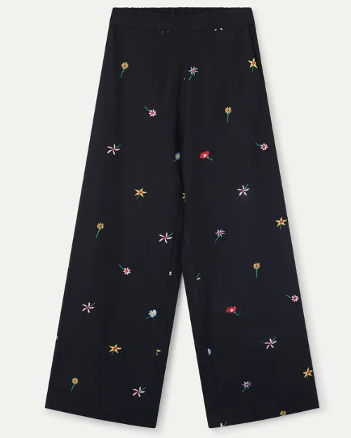 Pantalon Black Gardener Flowers Noir – Compania Fantastica