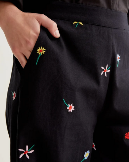 Pantalon Black Gardener Flowers Noir – Compania Fantastica