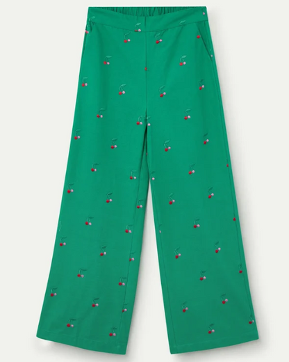 Pantalon Vert Imprimé Cerises – Compania Fantastica