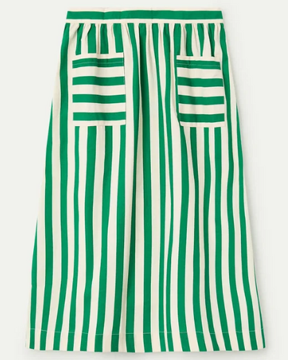 Jupe Midi rayée Vert Bambou – Compania Fantastica