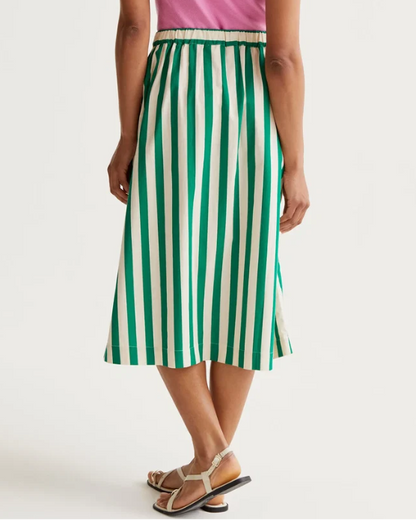 Jupe Midi rayée Vert Bambou – Compania Fantastica