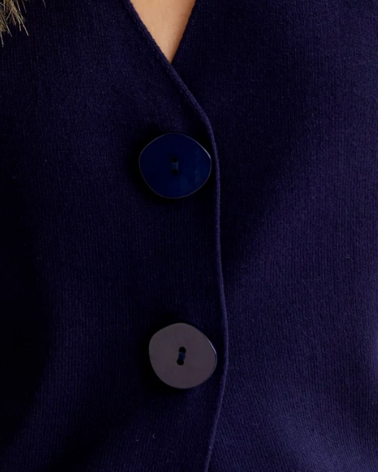 Cardigan Manches Courtes Bleu Marine – Compania Fantastica
