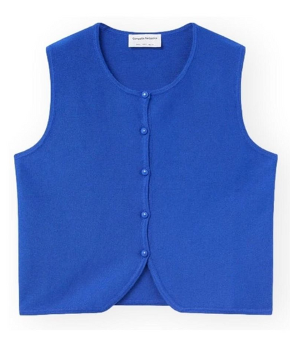 Gilet Sans Manches en Maille Bleu Roy – Compania Fantastica